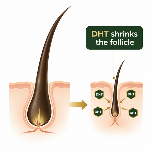 DHT shrinks the follicle