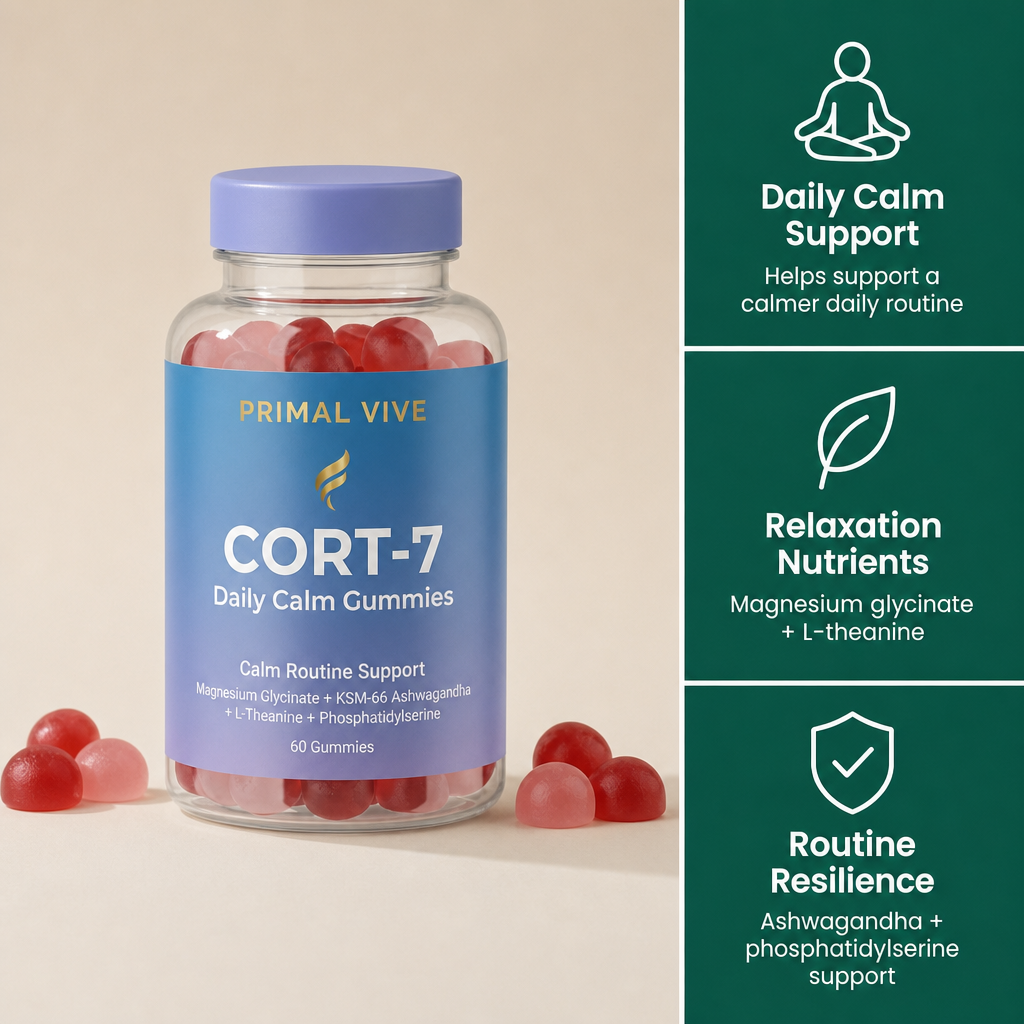 Primal Vive CORT-7 Daily Calm Gummies product benefits