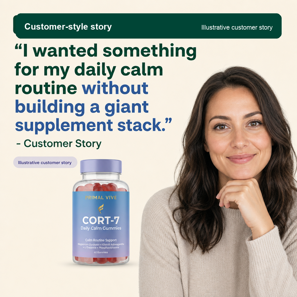 Primal Vive CORT-7 Daily Calm Gummies customer-style story