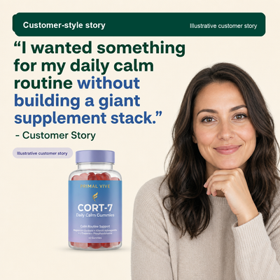 Primal Vive CORT-7 Daily Calm Gummies customer-style story