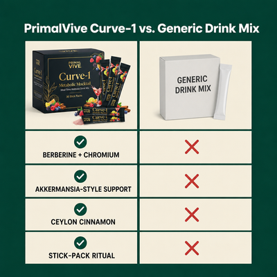 Primal Vive Curve-1 Metabolic Mocktail comparison chart