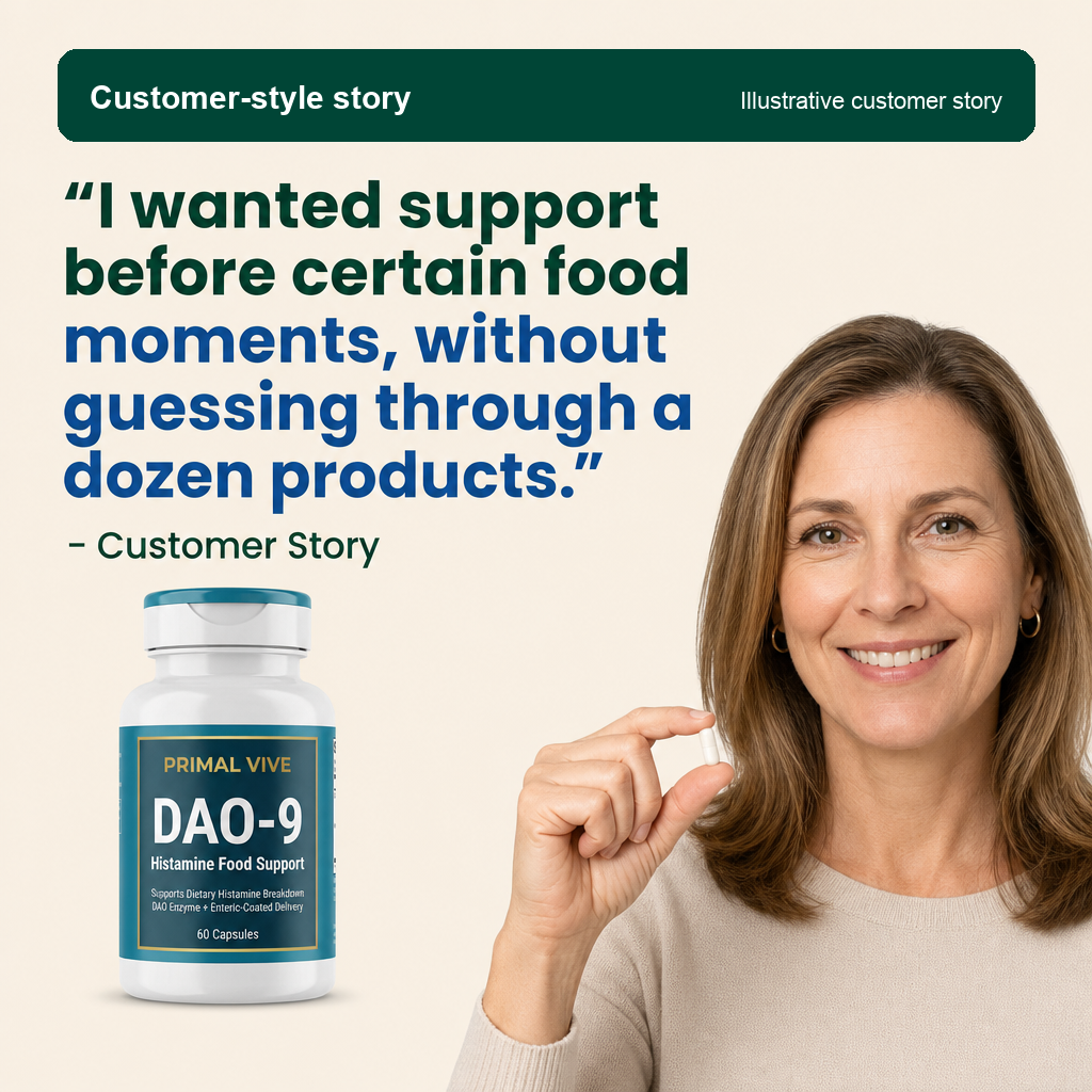 Primal Vive DAO-9 Histamine Food Support customer-style story