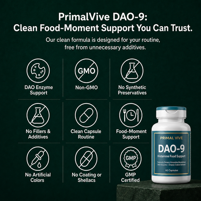 Primal Vive DAO-9 Histamine Food Support clean formula quality