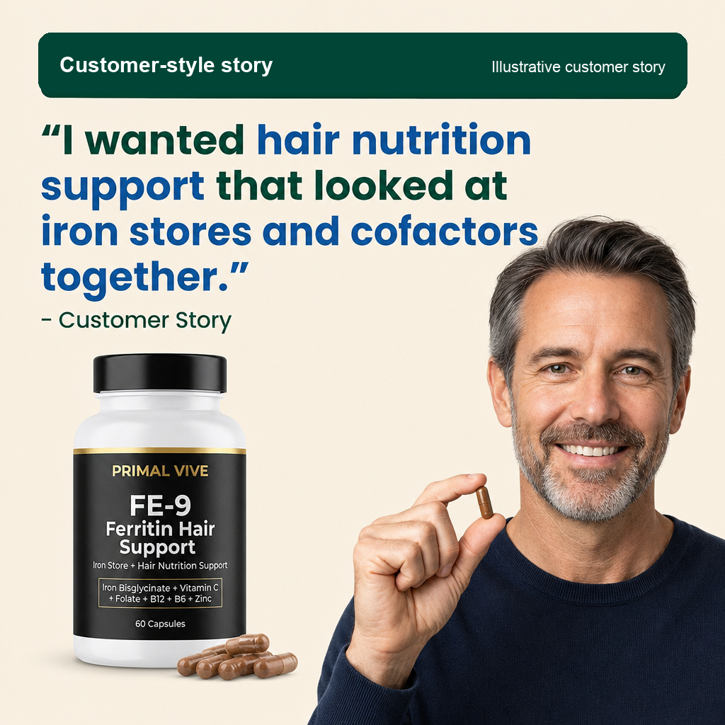 Primal Vive FE-9 Ferritin Hair Support customer-style story