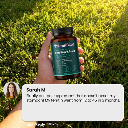 PrimalVive Iron Bisglycinate - Hand-Held Testimonial