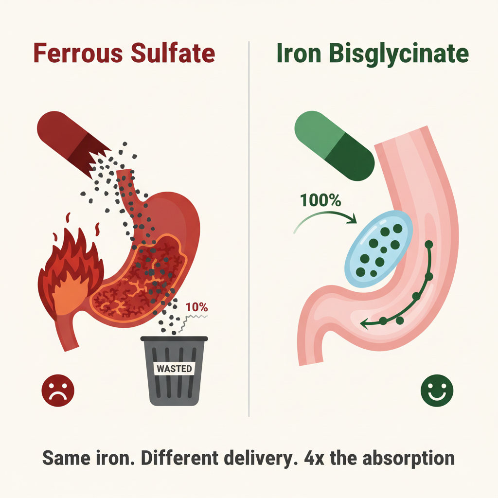 Why Your Iron Supplement Destroys Your Gut. It's Not Iron — It's The Form.