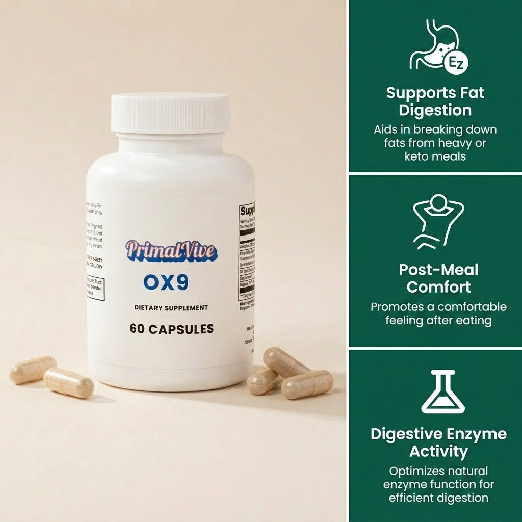 PrimalVive OX9 product benefits and digestive support