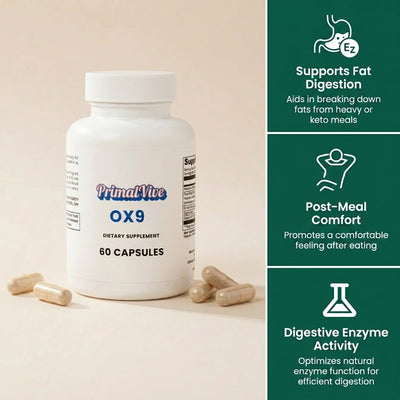 PrimalVive OX9 product benefits and digestive support