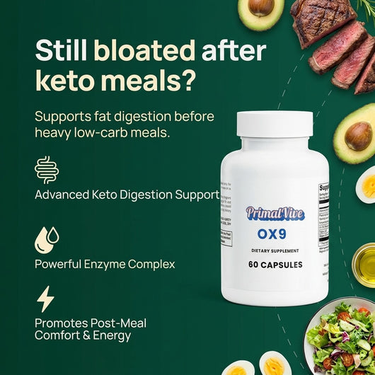 PrimalVive OX9 keto bloating support hero