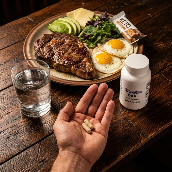 OX9 before meal routine with keto meal and water