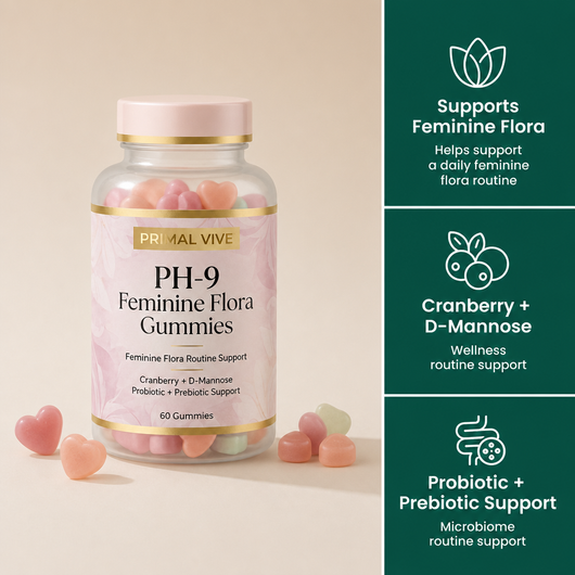 Primal Vive PH-9 Feminine Flora Gummies product benefits