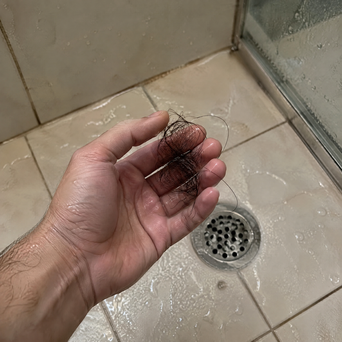 It Shows Up In The Shower Drain, Before Anyone Else Notices