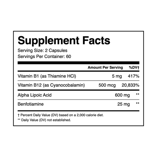NERVE-4 Supplement Facts, part 1 of 2: serving size and amounts per serving