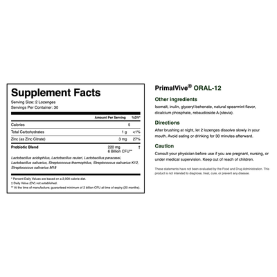 ORAL-12 Supplement Facts