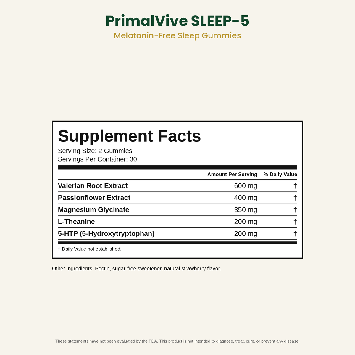 SLEEP-5 Supplement Facts